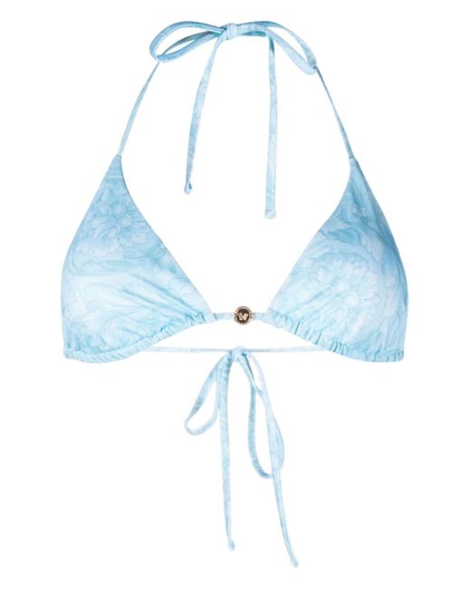 Versace Barocco-print triangle bikini top