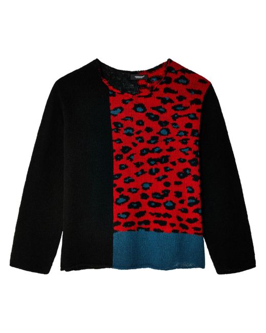 Undercover leopard-intarsia jumper