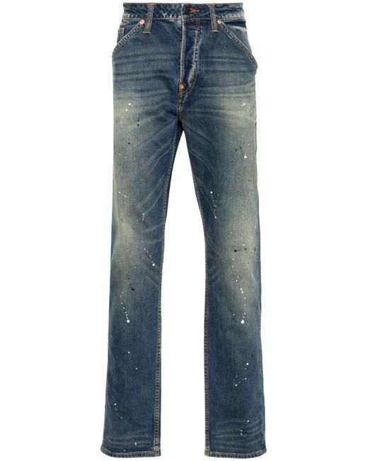 Evisu Graffiti Daicock-print straight-leg jeans