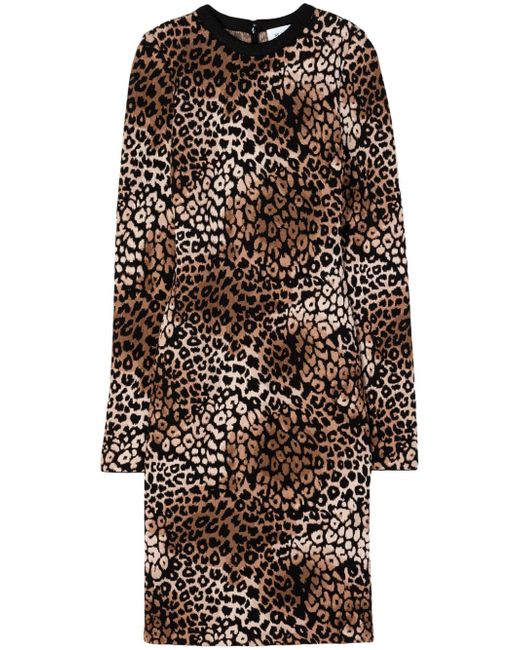 St. John leopard-print round-neck dress