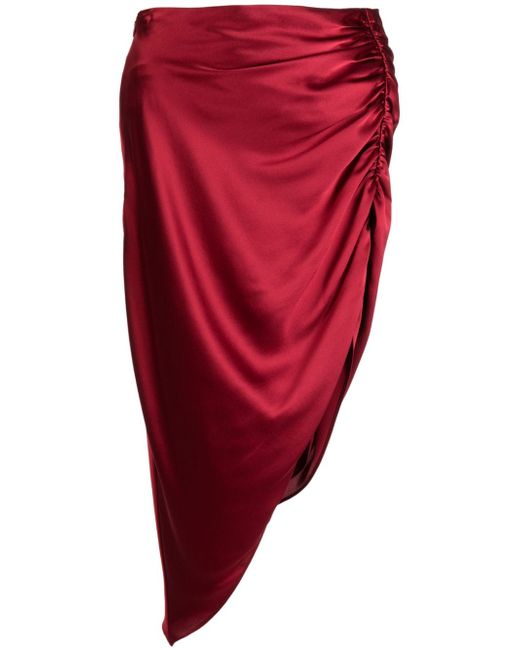 Michelle Mason asymmetric ruched skirt