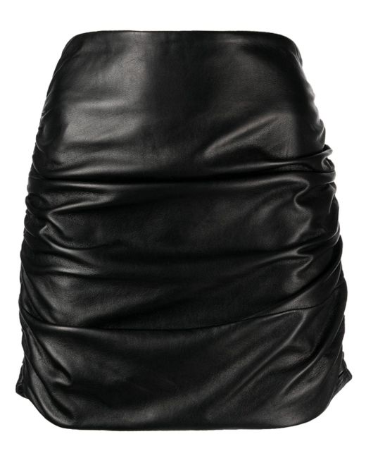 Michelle Mason ruched leather miniskirt