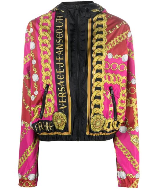 Versace Jeans Couture V-Emblem chain windbreaker jacket