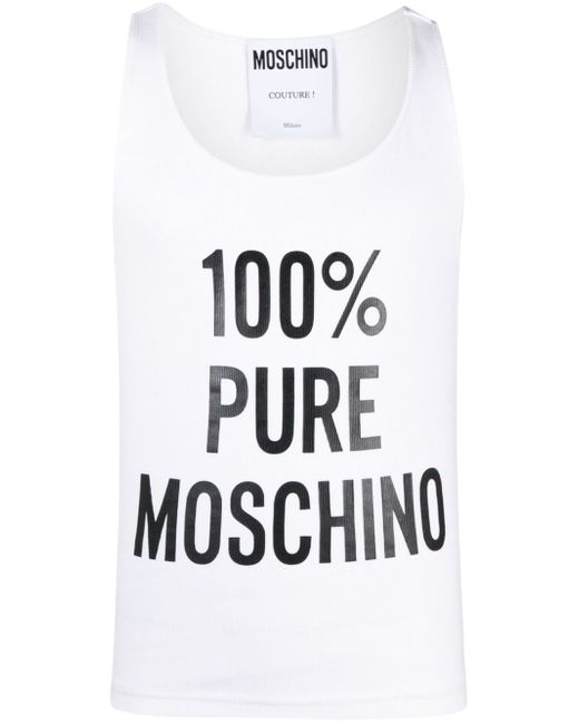 Moschino slogan-print ribbed tank top