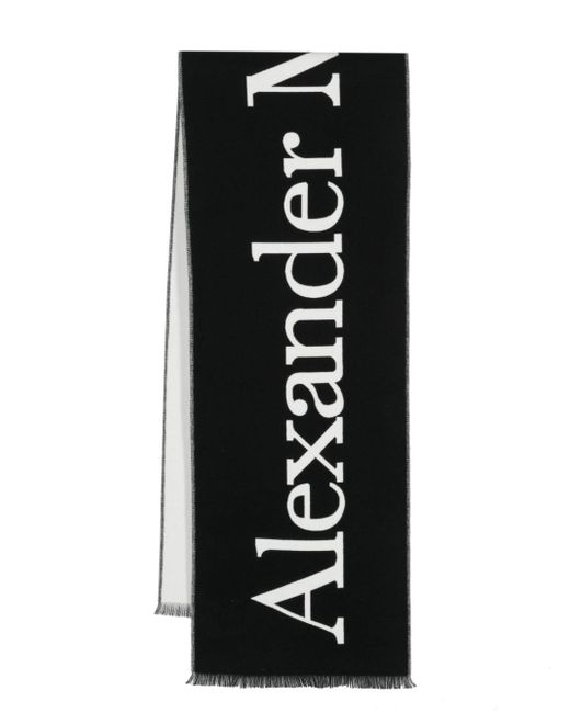 Alexander McQueen intarsia-logo scarf