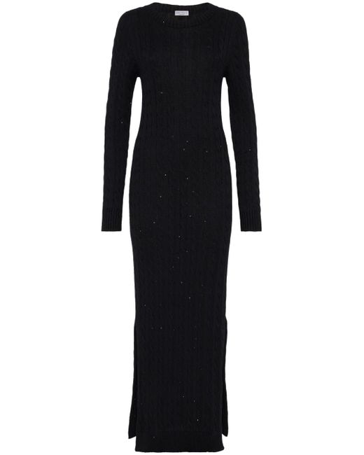 Brunello Cucinelli sequin-embellished cable-knit dress