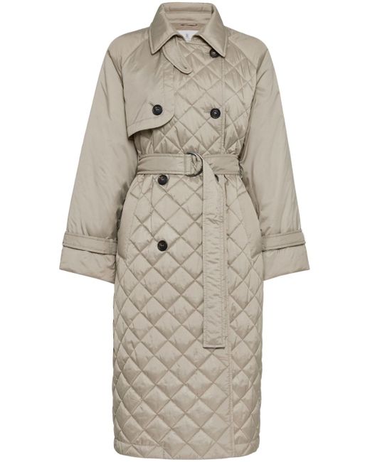 Brunello Cucinelli belted quilted trench coat