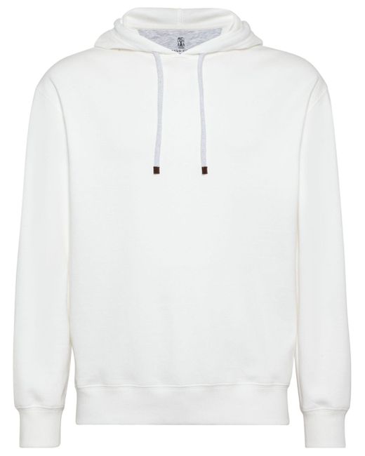 Brunello Cucinelli jersey-texture cotton blend hoodie