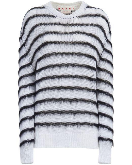 Marni striped open-knit jumper