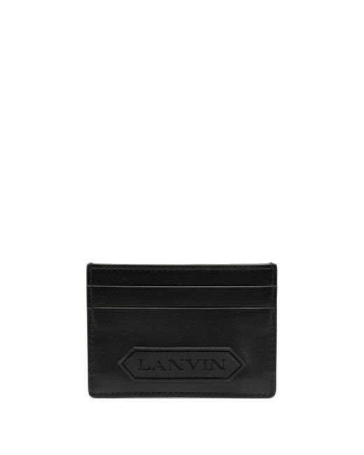 Lanvin logo-patch leather cardholder