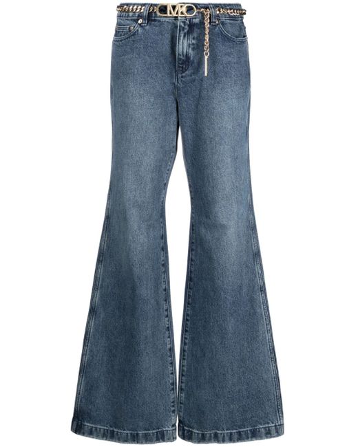 Michael Michael Kors belted high-rise flared jeans