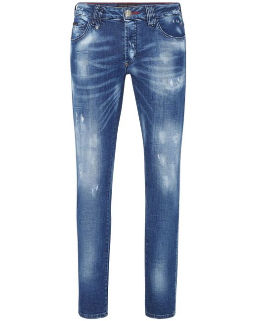 Philipp Plein distressed straight-leg jeans