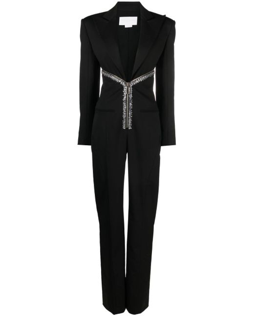 Genny crystal-embellished tailored-design jumpsuit