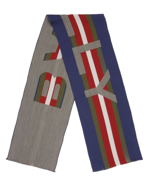 Bally colour-block striped jacquard scarf