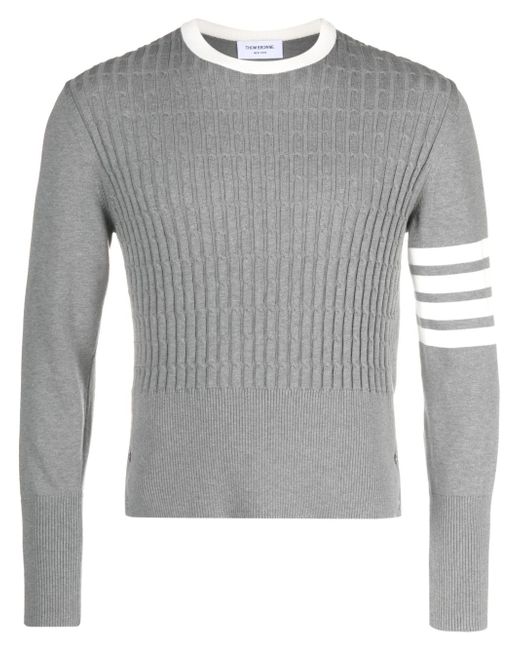 Thom Browne -Bar cable-knit sweatshirt