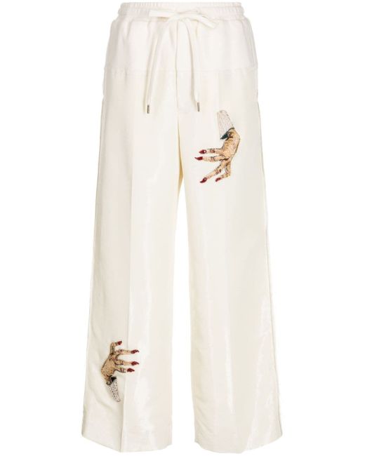 Undercover bead-embellished palazzo trousers