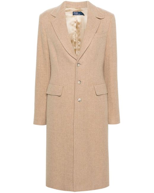 Polo Ralph Lauren single-breasted herringbone coat