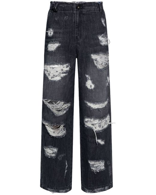 Ader Error ripped-detail high-rise jeans