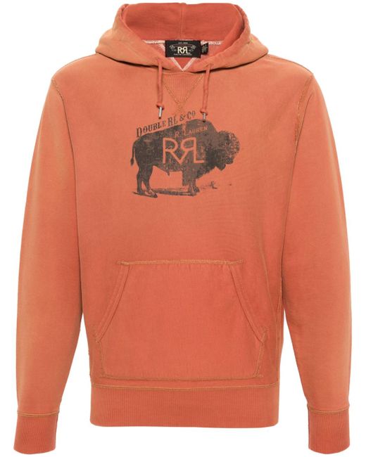 Ralph Lauren Rrl logo-print dyed hoodie
