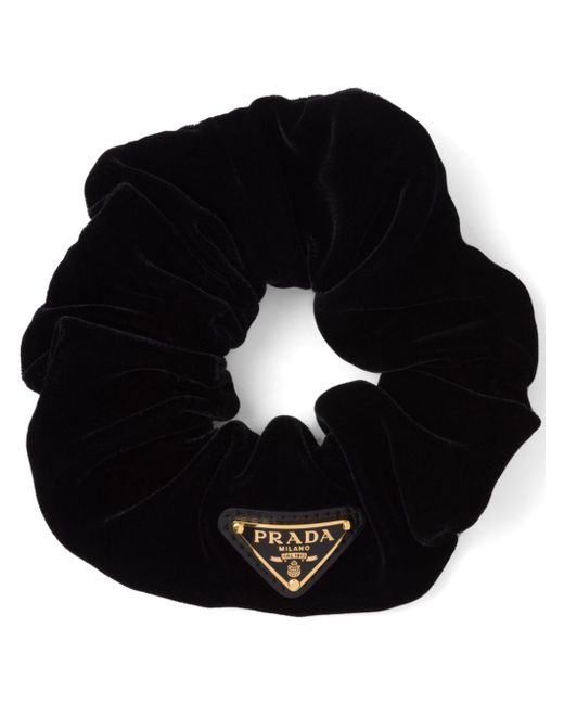 Prada triangle-logo scrunchie