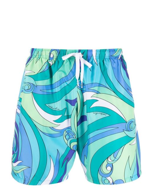 Moschino abstract-pattern drawstring swim shorts