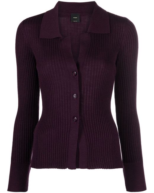 Pinko button-up ribbed cardigan