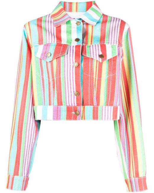 Moschino Jeans striped cropped jacket