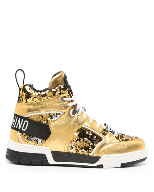 Moschino sequin-embellished high-top sneakers