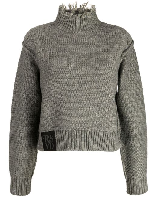 Izzue logo-patch chunky-knit jumper