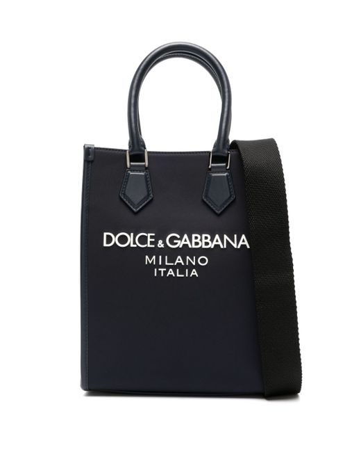 Dolce & Gabbana embossed-logo leather-panel bag