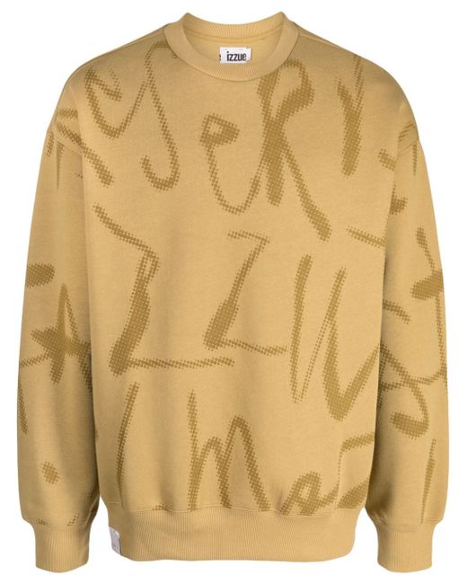 Izzue graphic-print jersey-texture sweatshirt