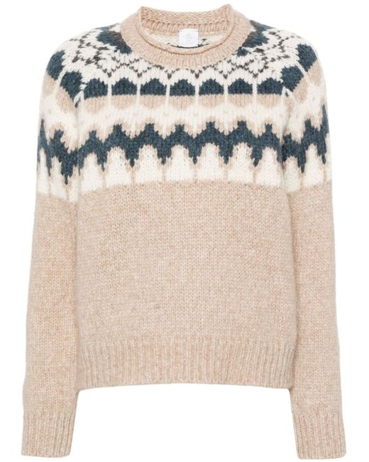 Eleventy intarsia-pattern knitted jumper