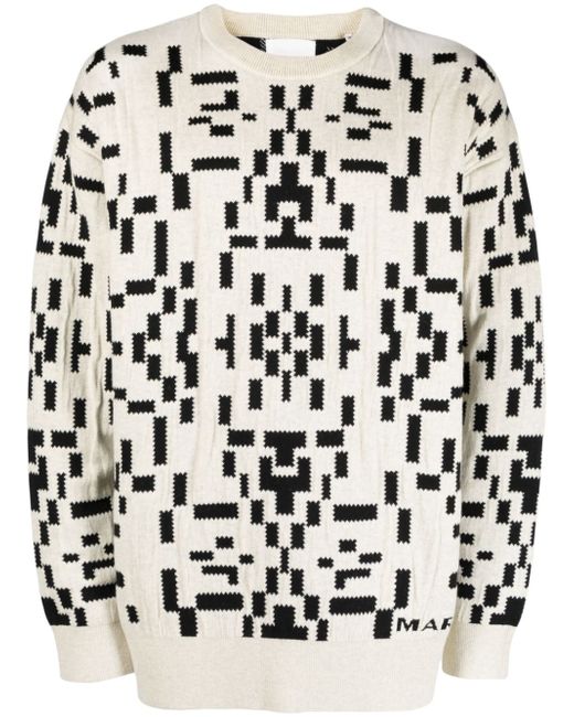 Marant jacquard-logo geometric-print sweatshirt