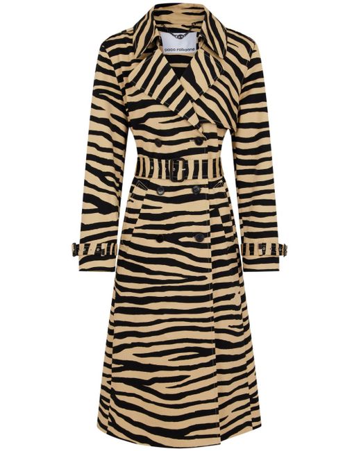 Rabanne tiger-print belted trench coat