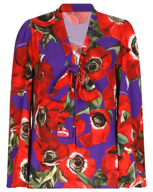 Dolce & Gabbana floral-print silk blouse
