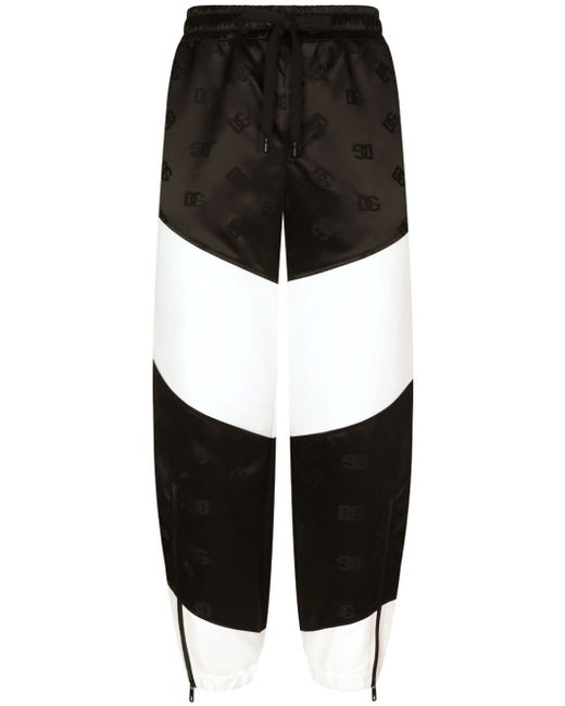 Dolce & Gabbana monogram-jacquard two-tone track pants