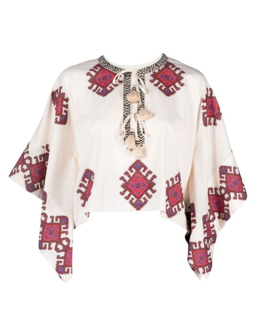 Johanna Ortiz tassel-detail jacquard blouse