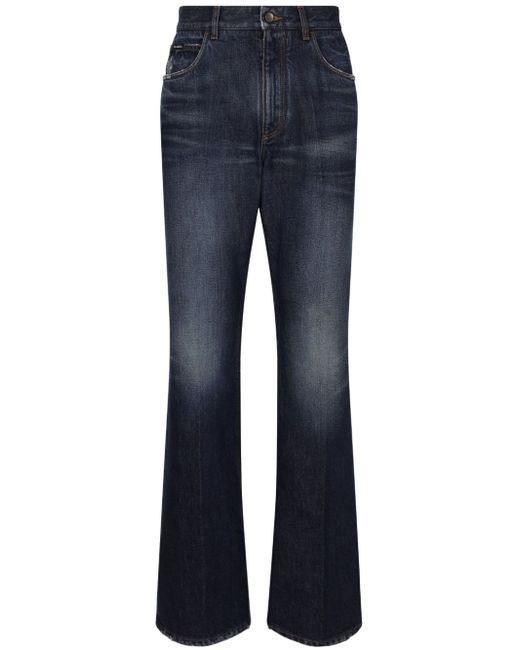 Dolce & Gabbana logo-applique long-length bootcut jeans