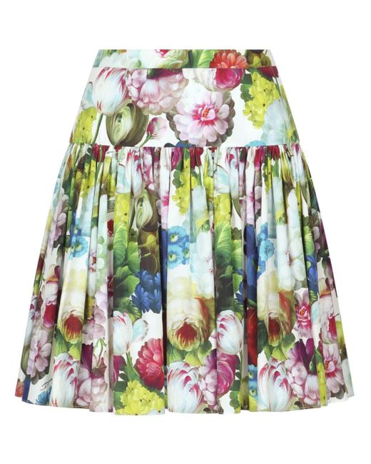 Dolce & Gabbana floral-print pleated miniskirt