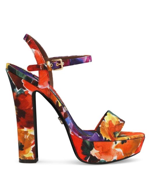 Dolce & Gabbana floral-print platform sandals