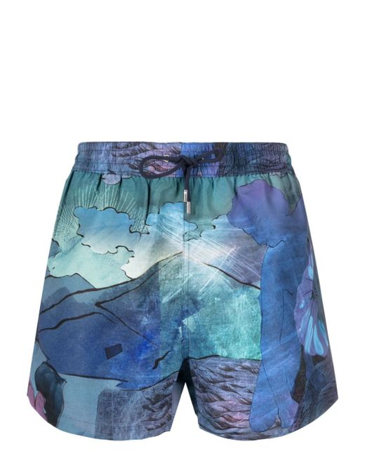 Paul Smith Narcissus-print swim shorts