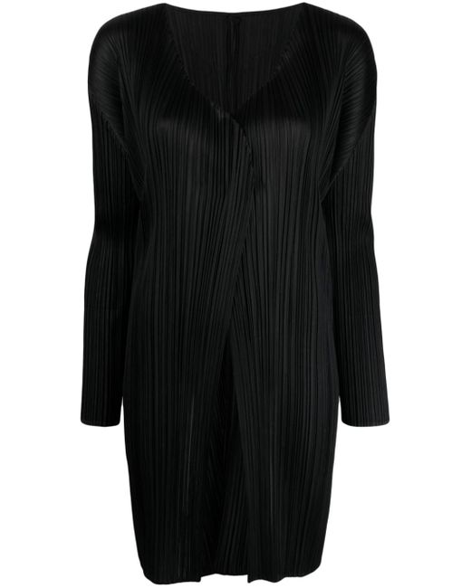 Pleats Please By Issey Miyake pleated open-front coat