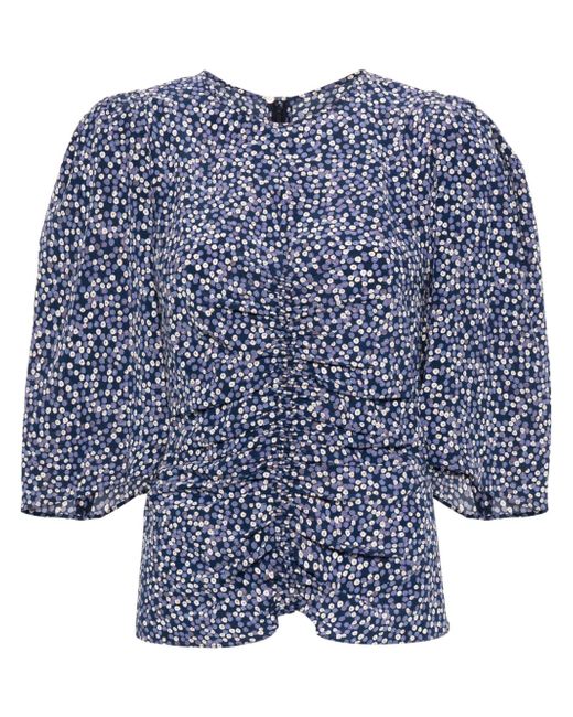 Isabel Marant ruched-detailing short-sleeved blouse