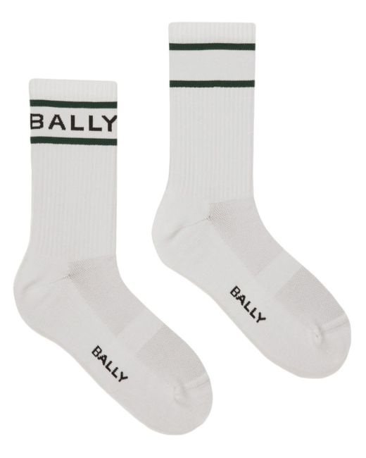 Bally logo-intarsia ribbed ankle socks