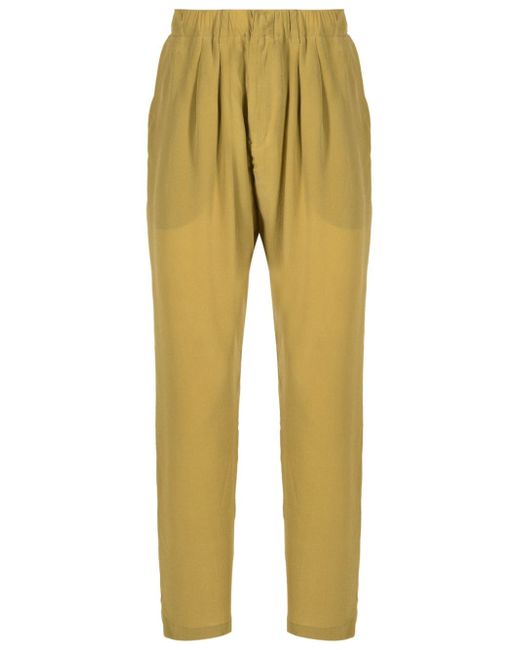 Handred pleat-detailing tapered trousers