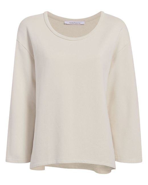 Another Tomorrow scoop-neck jersey top