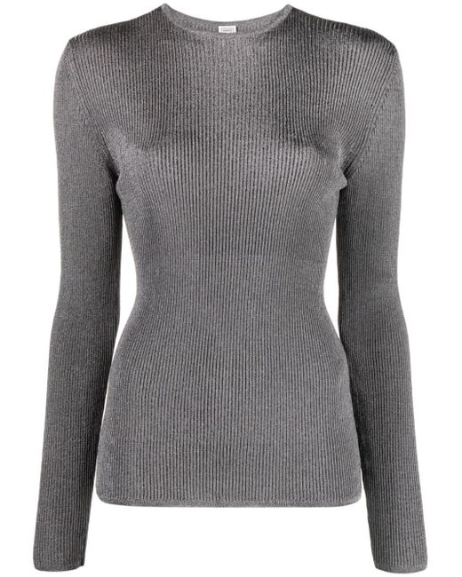 Totême metallic ribbed-knit jumper