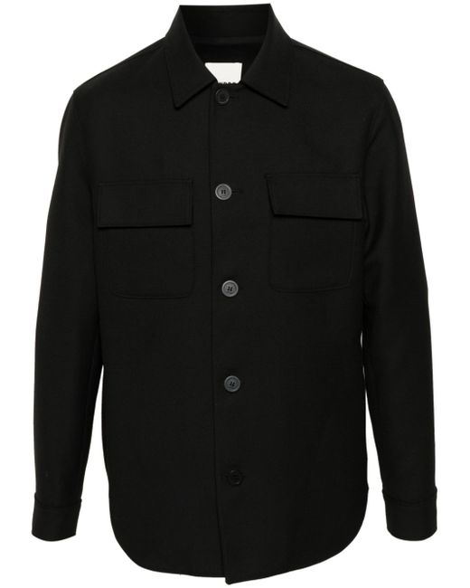 Sandro spread-collar cotton shirt jacket