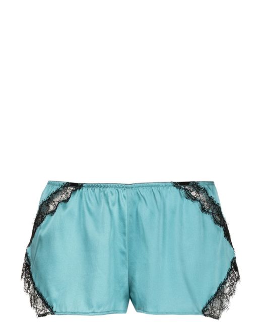 Kiki De Montparnasse lace-panel silk shorts