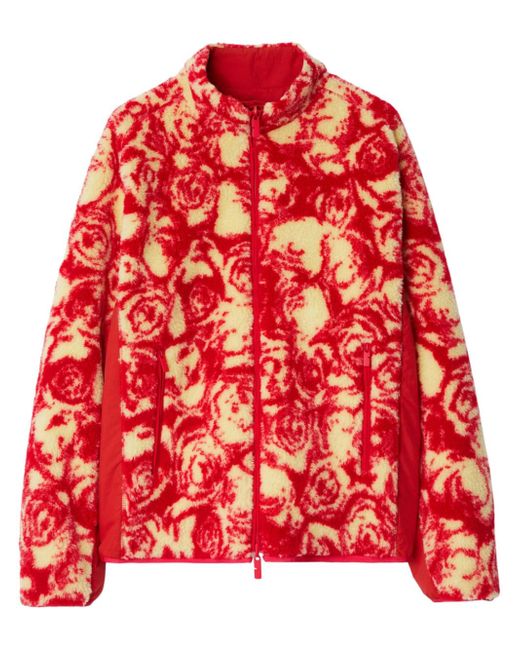 Burberry rose-pattern reversible fleece jacket